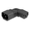 Delock Netzadapter IEC 60320 - C14 auf C13, Stecker / Buchse, 10 A, 90 grad links / rechts gewinkelt