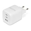 DICOTA - Netzteil - kompakt, GaN - 65 Watt - 5 A - PD 3.0 - 3 Ausgabeanschlussstellen (2 x USB-C, USB) - weiß - Europa
