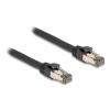 Delock - Netzwerkkabel - RJ-45 (M) zu RJ-45 (M) - 10 m - 7.3 mm - U / FTP - CAT 6a - ohne Haken - Schwarz