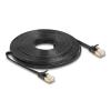 Delock RJ45 Netzwerkkabel Cat.6A Stecker zu Stecker mit robuster Rastnase und Cat.7 Rohflachbandkabel U / FTP 10 m schwarz