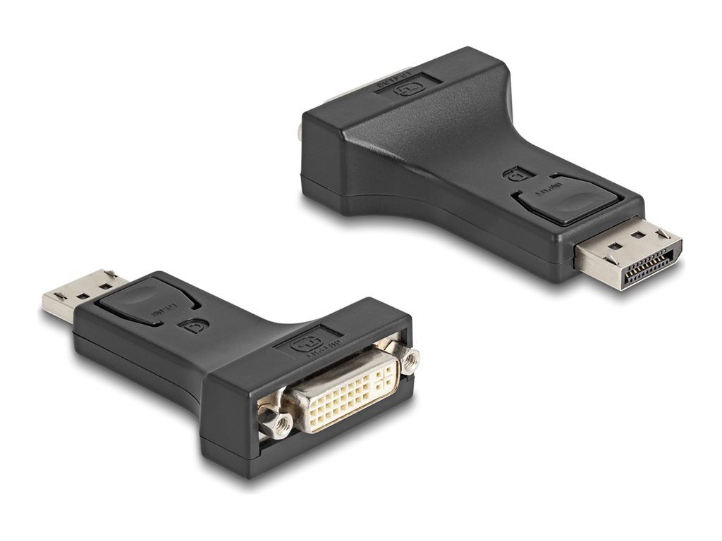 Delock - Videoadapter - Dual Link - DisplayPort (M) zu DVI-I (W) schraubbar - DisplayPort 1.1 - Passiv - Schwarz