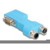 Delock D-Sub 9 Stecker und Buchse zu M12 Stecker und Buchse 5 pin A-kodiert CAN Bus Verteiler 90° blau