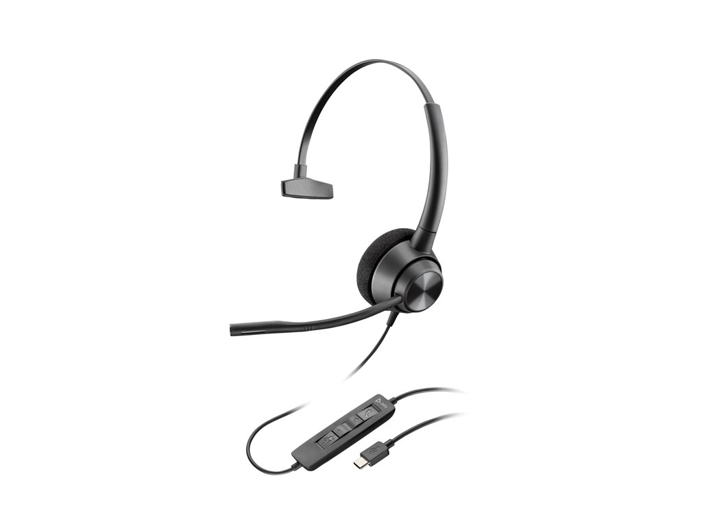 Poly EncorePro 310 - EncorePro 300 series - Headset - On-Ear - kabelgebunden - USB-C - Schwarz - Works With Chromebook Certified - Replaces Poly SKU 214569-01