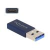 Delock - USB-Adapter - USB Typ A (M) zu 24 pin USB-C (W) - USB 3.2 Gen 2 - 5 V - 900 mA - bis zu 10 Gbps Datentransferrate - Blau