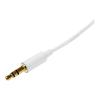 2m White Slim 3.5mm Stereo Audio Cable