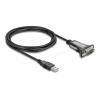 Delock - Kabel USB / seriell - USB (M) zu DB-9 (M) mit Schrauben - 3 m - Grau, Schwarz