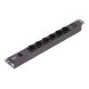 APC Easy Basic Rack PDU EPDU1010B-SCH - Stromverteilungseinheit (Rack - einbaufähig) - Wechselstrom 200-240 V - 1-phasig - Eingabe, Eingang IEC 60320 C14 10A - Ausgangsanschlüsse: 7 (IEC C14, 6 x CEE 7 / 4) - 1U - 48.3 cm (19") - 2.5 m Schnur