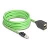 Delock - Patch-Verlängerungskabel - RJ-45 (M) zu RJ-45 (W) - 5 m - 6.8 mm - SF / UTP - CAT 6a - ohne Haken - grün