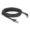 Delock RJ45 Netzwerkkabel Cat.6A S / FTP Stecker 45 grad nach rechts gewinkelt zu Stecker gerade 5 m schwarz