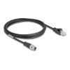 Delock - Netzwerkkabel - 8 pin M12-X (M) zu RJ-45 (M) - 2 m - 6 mm - S / FTP - CAT 5e - geschirmt, ohne Haken - Schwarz