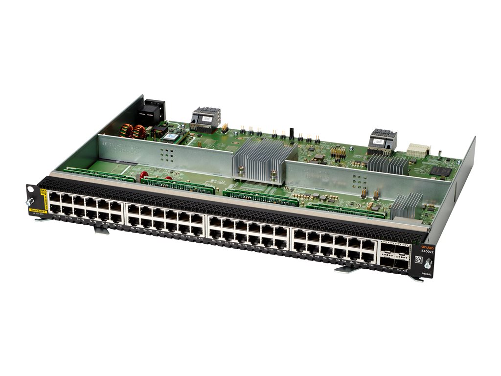 HPE Aruba 6400 48-port 1GbE Class 6 PoE and 4-port SFP56 v2 Module - Switch - L3 - 48 x 10 / 100 / 1000 (PoE) + 4 x 50 Gigabit Ethernet SFP56 - an Rack montierbar - PoE - für P / N: R0X27C, R0X38C, R0X39C, R0X40C, R0X41C, R0X42C, R0X43C