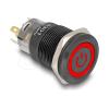 Delock Druckschalter zum Einbau schwarz 19 mm 12 V 5 x Lötanschluss LED rot Powersymbol + Ring
