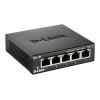 Switch / D-Link DGS-105 / E / 5x 10 / 100 / 1000TX / IEEE 802.3az EEE kompatibel / lüfterlos / schwarzes Metallgehäuse / Kensington Sicherheits-Slot / ext. Netzteil