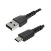 StarTech.com 2m USB-A auf USB-C Ladekabel - Dauerhaftes USB 2.0 auf USB Typ-C Datenübertragungs- und Schnellladekabel - Robuster TPE-Mantel Aramidfaser, M / M, 3A - Schwarz (RUSB2AC2MB) - USB-Kabel - USB (M) gerade zu 24 pin USB-C (M) gerade - Thunderb