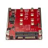 StarTech.com M.2 auf SATA Adapter - Dual Slot M.2 NGFF SSD Adapter für 2,5in Laufwerke - RAID - Speichercontroller (RAID) - M.2 - M.2 Card - RAID 0, 1, JBOD, BIG - SATA 6Gb / s - Rot