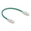 Delock RJ45 Netzwerkkabel Cat.6A Stecker zu Stecker mit gebogener Rastnase U / FTP Slim 0,3 m grün