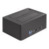 Delock - HDD / SSD Dockingstation Schächte: 2 - 2,5" / 3,5" gemeinsam genutzt (6,4 cm / 8,9 cm gemeinsam genutzt) - SATA 6Gb / s - USB 3.2 (Gen 1) - Schwarz
