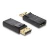 Delock - Videoadapter - DisplayPort männlich zu HDMI weiblich - Schwarz - aktiv, Unterstützung für 4K60Hz (3840 x 2160), HDR10-Unterstützung, 1080p-Unterstützung