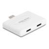 Delock - USB-Adapter - USB-C (M) zu USB-C (W) - DisplayPort 1.4 - bis zu 10 Gbps Datentransferrate, USB Power Delivery 3.0 (92W), Unterstützung für 4K60Hz (3840 x 2160) - weiß