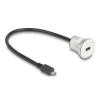 Delock USB 2.0 Micro-B Einbaubuchse mit Kabelpeitsche Stecker 30 cm Aluminium