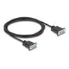 Delock - Kabel seriell - DB-9 (W) zu DB-9 (W) - 2 m - Daumenschrauben, unterstützt RS-232 serielle Schnittstelle - Schwarz