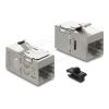 Delock - Keystone-Modul - RJ-45 (W) zu RJ-45 (W) - ungeschirmt - CAT 6a - Silber