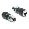 Delock - Netzwerkadapter - 4-polig M12-D (W) zu RJ-45 (W) - abgeschirmt - CAT 5e - Schwarz