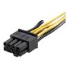 StarTech.com PCI Express 6 Pin auf 8 Pin Adapterkabel - Schwarz - Netzteil - 6-poliges PCIe Power (W) zu 8-poliger PCIe Power (M) - 15.5 cm - Gelb - für P / N: ATX2POWER430, ATX2POWER530