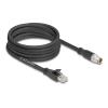 Delock M12 Kabel X-kodiert 8 Pin Stecker zu RJ45 Stecker Cat.5e S / FTP flexibel 5 m schwarz