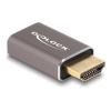 Delock HDMI Adapter Stecker zu Buchse 8K 60 Hz grau Metall