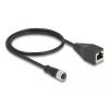 Delock - Netzwerkkabel - M12 (4-polig) (W) zu RJ-45 (W) - 50 cm - 5 mm - S / FTP - CAT 5e - IP67 - Schwarz