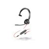 Poly Blackwire 3315 - Blackwire 3300 series - Headset - On-Ear - kabelgebunden - 3,5 mm Stecker, USB-C - Schwarz - UC-zertifiziert - Replaces Poly SKU 213937-101