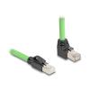 Delock - Netzwerkkabel - RJ-45 (M) nach oben angewinkelt zu RJ-45 (M) - 1 m - 6.8 mm - SF / UTP - CAT 6a - ohne Haken, geschirmt - grün