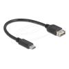 Delock - USB-Kabel - 24 pin USB-C (M) zu USB (W) umkehrbar - USB 2.0 - 3 A - 20 cm - einfache USB - Schwarz