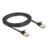 Delock RJ45 Netzwerkkabel Cat.6A Stecker zu Stecker mit robuster Rastnase und Cat.7 Rohflachbandkabel U / FTP 2 m schwarz