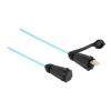 Delock - Netzwerkkabel - LC Duplex (M) zu LC Duplex (M) - 2 m - 7.5 mm - Glasfaser - Duplex - 50 / 125 Mikrometer - OM3 - Aquamarin
