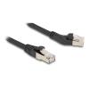 Delock RJ45 Netzwerkkabel Cat.6A S / FTP Stecker 45 grad nach links gewinkelt zu Stecker gerade 3 m schwarz