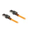 Delock - Patch-Kabel - RJ-45 (M) zu RJ-45 (M) - 5 m - 6.2 mm - S / FTP - CAT 6a - Portfinder-Funktion (USB-C betrieben), ohne Haken, halogenfrei - orange