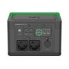 Schneider OffGrid 330 - Tragbares kraftwerk - LCD, Lithium-Ionen, 2 CEE 7 / 3 Schuko-Steckdosen, Sinuswelle, 3 USB-A, 1 USB-C, kabelloses Laden - Wechselstrom 230 V - 330 Watt - Lithium-Ionen - 332 Wh - Ausgangsanschlüsse: 2 - Schwarz, grün