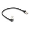 Delock - Netzwerkkabel - RJ-45 (M) nach unten abgewinkelt zu RJ-45 (M) gerade - 25 cm - 4.5 mm - S / FTP - CAT 6a - halogenfrei - Schwarz