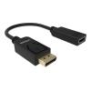DisplayPort zu HDMI Adapter - 4k 60 Hz - DP Version 1.3 - Goldstecker - HDMI 2.0 - konvertiert nicht HDMI zu DP - Hotplug - DP (m) zu HDMI (f) - Außendurchmesser 5,5 mm - 30 AWG - Gesamtlänge 225 mm - schwarz