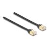 Delock - Netzwerkkabel - RJ-45 (M) zu RJ-45 (M) - 1.5 m - STP - CAT 6a - geformt, einziehbar, flach - Schwarz