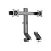 Eaton Tripp Lite Series Dual-Display Monitor Arm with Desk Clamp and Grommet - Height Adjustable, 17" to 27" Monitors - Befestigungskit - für 2 LCD-Displays - Stahl - Schwarz - Bildschirmgröße: 43.2-68.6 cm (17"-27") - Klemmmontage, Tülle, Tischmonta