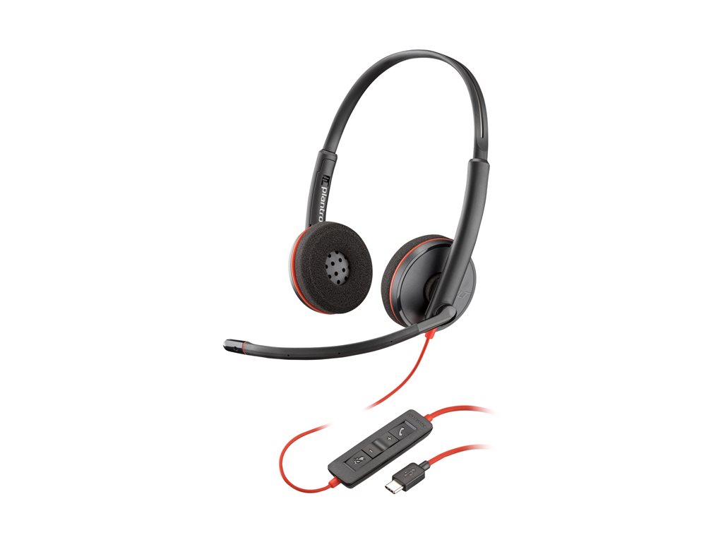 Poly Blackwire 3220 - Blackwire 3200 Series - Headset - On-Ear - kabelgebunden - USB-C - Schwarz - Skype-zertifiziert, Cisco Jabber Certified, Avaya Certified, UC-zertifiziert - Replaces Poly SKU 209749-22
