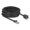 Delock - Netzwerkverlängerungskabel - RJ-45 (M) zu RJ-45 (W) - 10 m - 6 mm - S / FTP - CAT 6a - ohne Haken, halogenfrei - Schwarz