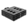 Delock 5.25" Mobile Rack for 6 x 2.5? SATA HDD / SSD - Gehäuse für Speicherlaufwerke mit Lüfter - 2.5" (6.4 cm) - Schwarz