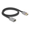 Delock DisplayPort Verlängerungskabel 8K 60 Hz 1 m grau Metall ohne Einrastfunktion