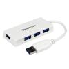 StarTech.com 4 Port USB 3.0 SuperSpeed Hub - Weiß - Portabler externer Mini USB Hub mit eingebautem Kabel - Hub - 4 x SuperSpeed USB 3.0 - Desktop - für P / N: FCREADMICRO3, MSDREADU2OTG, MSDREADU3CA