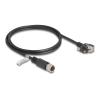 Delock M12 Kabel D-kodiert 4 Pin Buchse zu RJ45 Stecker mit Schrauben Cat.5e FTP 1 m schwarz